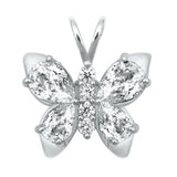 Sterling Silver Butterfly Clear CZ Pendant