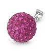 Sterling Silver With Fuchsia Crystal Pendant