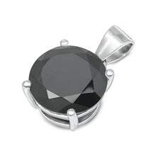 Load image into Gallery viewer, Sterling Silver Black CZ Pendant