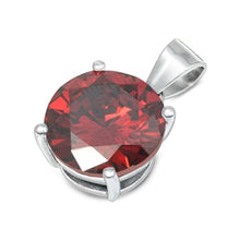 Load image into Gallery viewer, Sterling Silver Garnet CZ Pendant