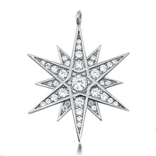 Load image into Gallery viewer, Sterling Silver Star Clear CZ Pendant Pendant Height-25mm