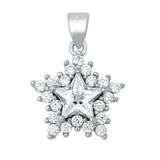 Sterling Silver Clear CZ Star Pendant