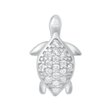 Sterling Silver Clear CZ Turtle Pendant