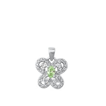 Load image into Gallery viewer, Sterling Silver Rhodium Plated Butterfly Clear CZ Pendant Face Height-15.6mm