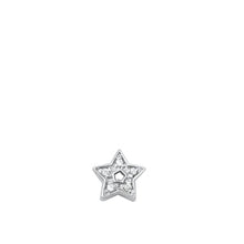 Load image into Gallery viewer, Sterling Silver Rhodium Plated Star Clear CZ Pendant Face Height-8.8mm