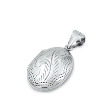 Load image into Gallery viewer, Sterling Silver Oval, Floral Design Locket Pendant-23mm
