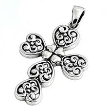 Load image into Gallery viewer, Sterling Silver Fancy Plain Cross PendantAnd Pendant Height 36mm