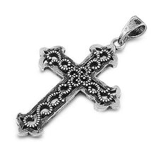 Load image into Gallery viewer, Sterling Silver Antique Style Cross with Filigree Design PendantAnd Pendant Height of 31MM