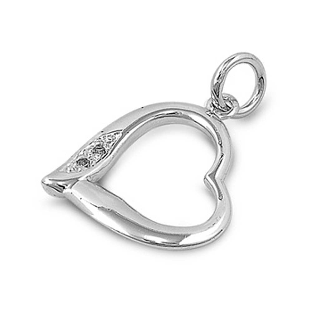 Sterling Silver Classy Open Heart PendantAnd Height 16 MM