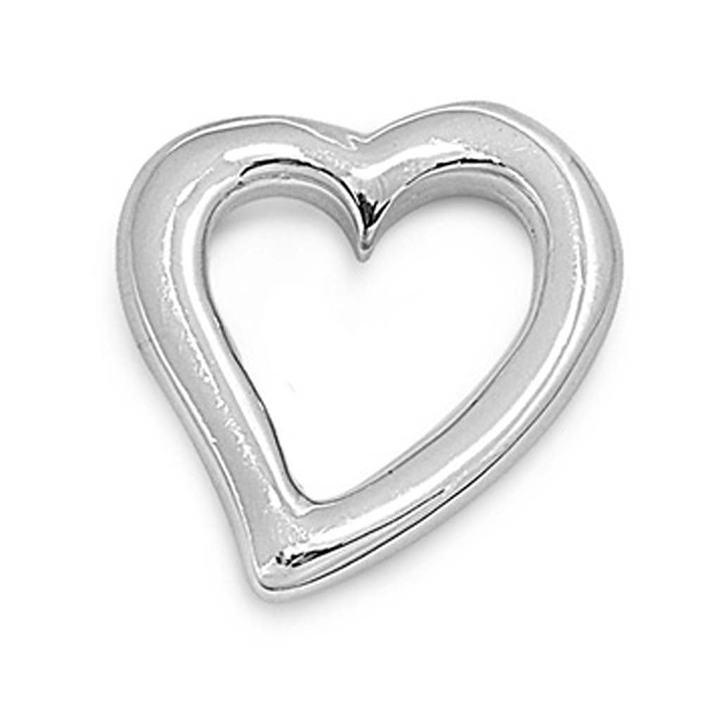 Sterling Silver Elegant Floating Heart PendantAnd with Height of 20 MM