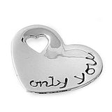 Sterling Silver Modish Heart Engraved with  Only you