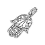 Sterling Silver Fancy Rope Design Hand of God Pendant with Pendant Height of 23MM