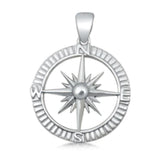 Sterling Silver Compass Plain Pendant