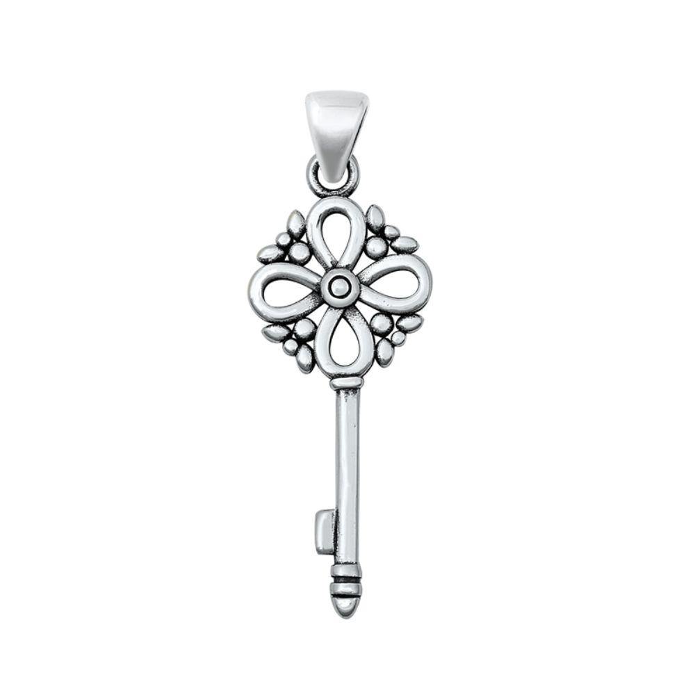Sterling Silver Key Pendant - silverdepot