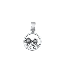 Load image into Gallery viewer, Sterling Silver Oxidized Flowers Pendant