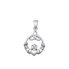 Load image into Gallery viewer, Sterling Silver Oxidized Claddagh and Triquetra Pendant
