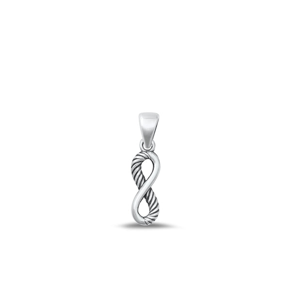 Sterling Silver Oxidized Infinity Pendant Face Height-12.5mm