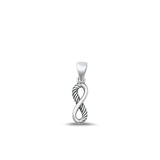 Sterling Silver Oxidized Infinity Pendant Face Height-12.5mm