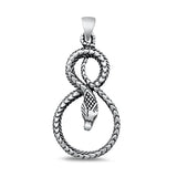 Sterling Silver Oxidized Snake Pendant Face Height-33mm