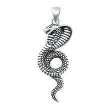 Load image into Gallery viewer, Sterling Silver Oxidized Cobra Pendant Face Height-38mm