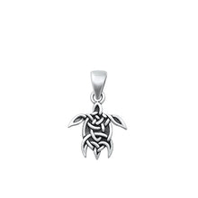 Load image into Gallery viewer, Sterling Silver Oxidized Turtle Pendant Face Height-13.8mm