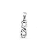 Sterling Silver Oxidized Double Infinity Pendant Face Height-19.7mm