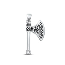Load image into Gallery viewer, Sterling Silver Oxidized Celtic Axe Pendant Face Height-24.3mm