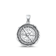 Load image into Gallery viewer, Sterling Silver Oxidized Compass Pendant Face Height-21mm