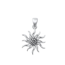 Load image into Gallery viewer, Sterling Silver Oxidized Sun Pendant Face Height-20mm