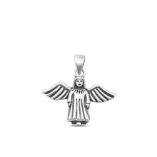 Load image into Gallery viewer, Sterling Silver Oxidized Jesus With Wings Plain Pendant Face Height-16.2mm