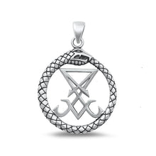 Load image into Gallery viewer, Sterling Silver Oxidized Lucifer Sigil Pendant Face Height-28.4mm