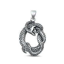 Load image into Gallery viewer, Sterling Silver Oxidized Snake Pendant Face Height-28.5mm