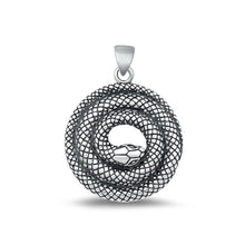 Load image into Gallery viewer, Sterling Silver Oxidized Snake Pendant Face Height-26mm