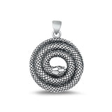 Sterling Silver Oxidized Snake Pendant Face Height-26mm