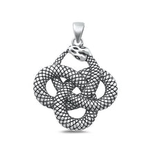 Load image into Gallery viewer, Sterling Silver Oxidized Snake Pendant Face Height-30mm