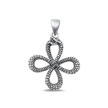 Load image into Gallery viewer, Sterling Silver Oxidized Snake Plain Pendant Face Height-26.2mm