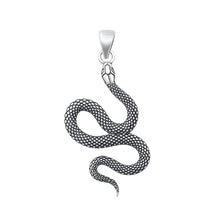 Load image into Gallery viewer, Sterling Silver Oxidized Snake Pendant Face Height-31mm