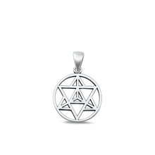 Load image into Gallery viewer, Sterling Silver Oxidized Celtic Merkabah Plain Pendant Face Height-16.7mm