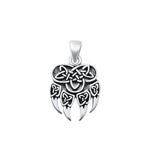 Load image into Gallery viewer, Sterling Silver Oxidized Celtic Bear Paw Plain Pendant Face Height-17.8mm