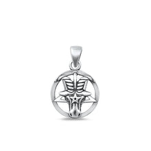 Load image into Gallery viewer, Sterling Silver Oxidized Baphomet Pendant Face Height-15.2mm