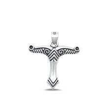 Load image into Gallery viewer, Sterling Silver Oxidized Irminsul Pendant Face Height-19.5mm