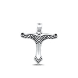 Sterling Silver Oxidized Irminsul Pendant Face Height-19.5mm