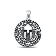 Load image into Gallery viewer, Sterling Silver Oxidized Spartan Warrior Pendant Face Height-25.6mm