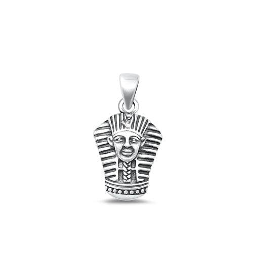 Sterling Silver Oxidized Pharaoh Plain Pendant Face Height-17.9mm