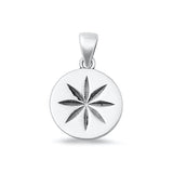 Sterling Silver Oxidized Star Plain Pendant Face Height-15.8mm