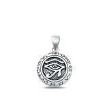 Sterling Silver Oxidized Eye Of Horus Plain Pendant Face Height-17mm