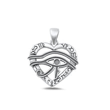 Load image into Gallery viewer, Sterling Silver Oxidized Eye Of Horus And Zodiac Plain Pendant Face Height-21mm
