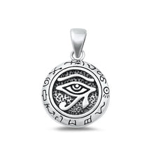 Load image into Gallery viewer, Sterling Silver Oxidized Eye Of Horus And Zodiac Plain Pendant Face Height-83mm
