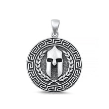 Load image into Gallery viewer, Sterling Silver Oxidized Viking Helmet Plain Pendant Face Height-26mm