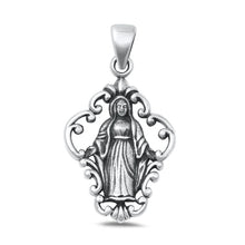 Load image into Gallery viewer, Sterling Silver Oxidized Virgin Mary Plain Pendant Face Height-29.4mm